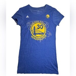 Adidas Golden State Warriors Shirt Curry #30 Tee Size M/L Medium Blue Basketball